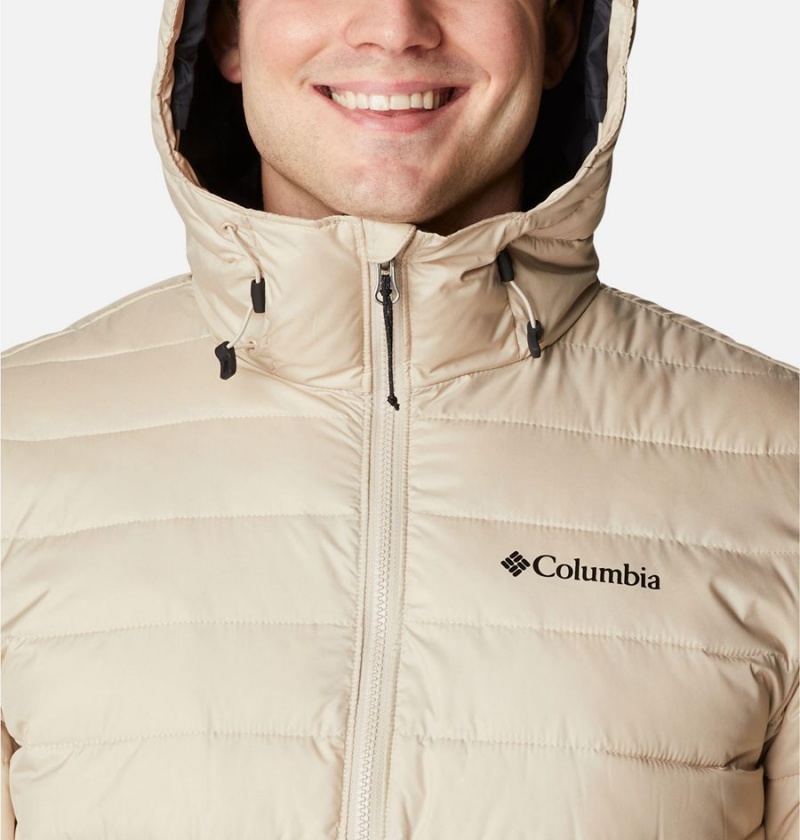 Khaki Men's Columbia Powder Lite Anorak Insulated Puffer Jacket | VAKDU-6358