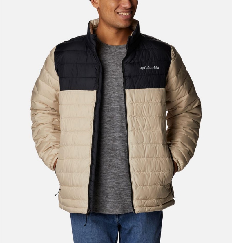 Khaki Men's Columbia Powder Lite Insulated Puffer Jacket | MYOJA-7386