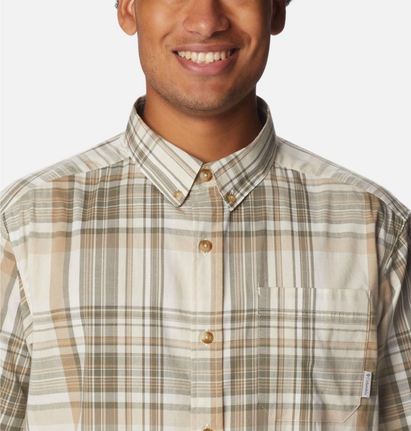 Khaki Men's Columbia Rapid Rivers II Short Sleeve Shirt | DZGMU-8341