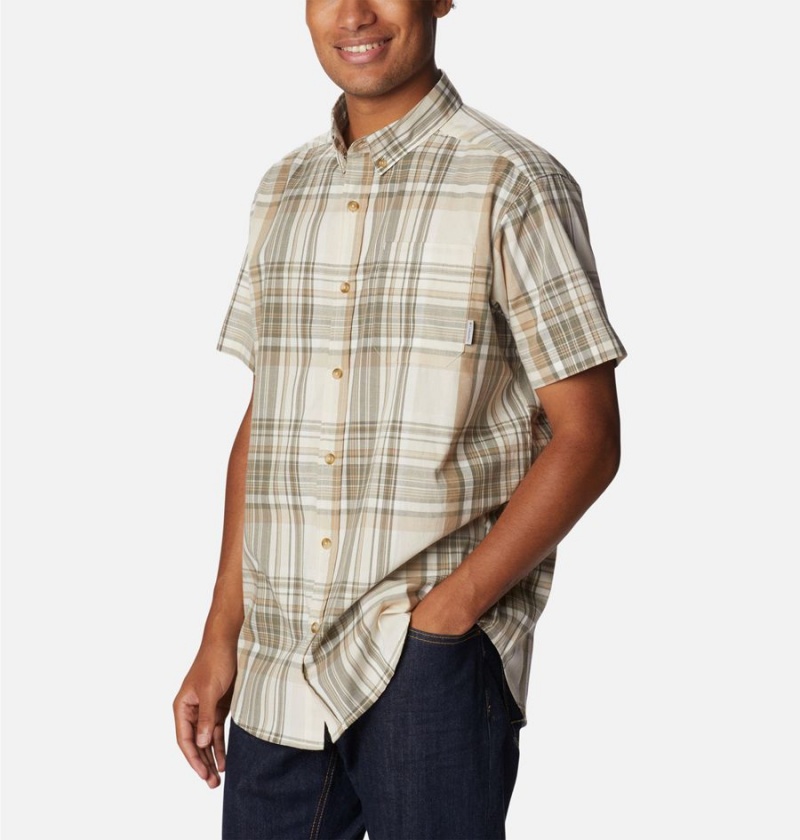 Khaki Men's Columbia Rapid Rivers II Short Sleeve Shirt | DZGMU-8341