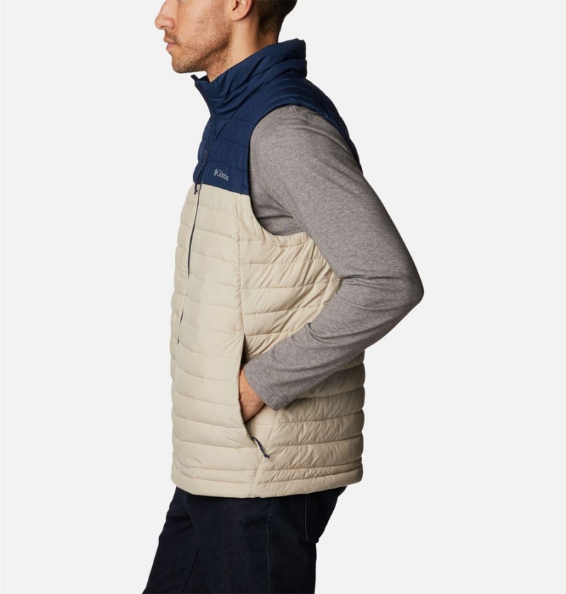 Khaki Men's Columbia Silver Falls Vest | PZDMV-8560