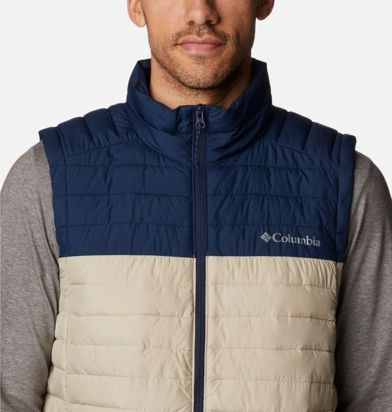 Khaki Men's Columbia Silver Falls Vest | PZDMV-8560