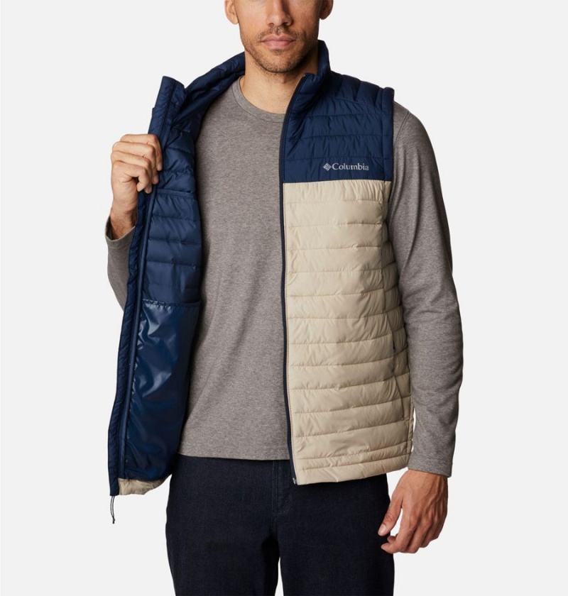 Khaki Men's Columbia Silver Falls Vest | PZDMV-8560