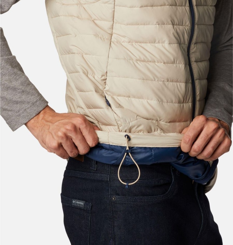 Khaki Men's Columbia Silver Falls Vest | PZDMV-8560