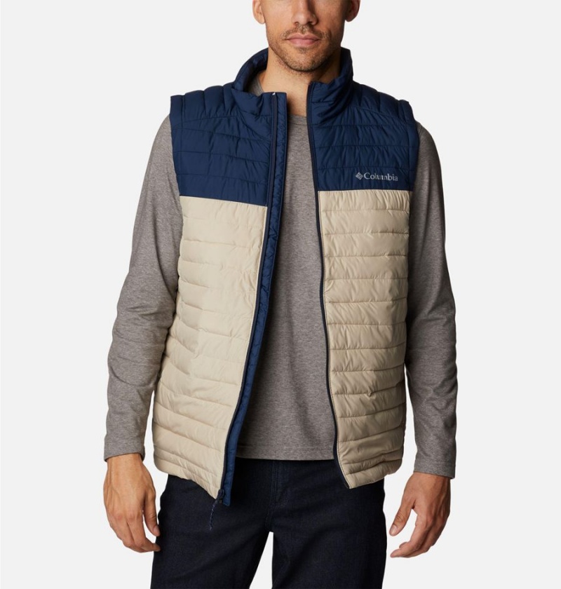 Khaki Men's Columbia Silver Falls Vest | PZDMV-8560