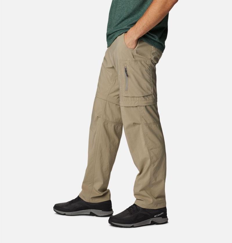 Khaki Men's Columbia Silver Ridge Utility Convertible Pants | LBNCV-1423