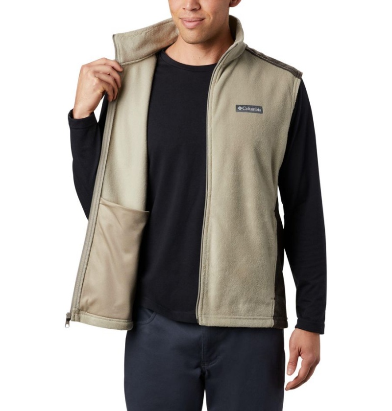 Khaki Men's Columbia Steens Mountain Fleece Vest | BDAWT-7056