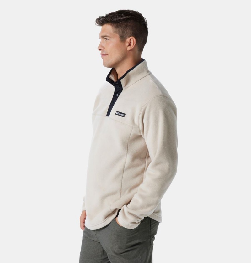 Khaki Men's Columbia Steens Mountain Half Snap Fleece Pullover | XZBSY-8697