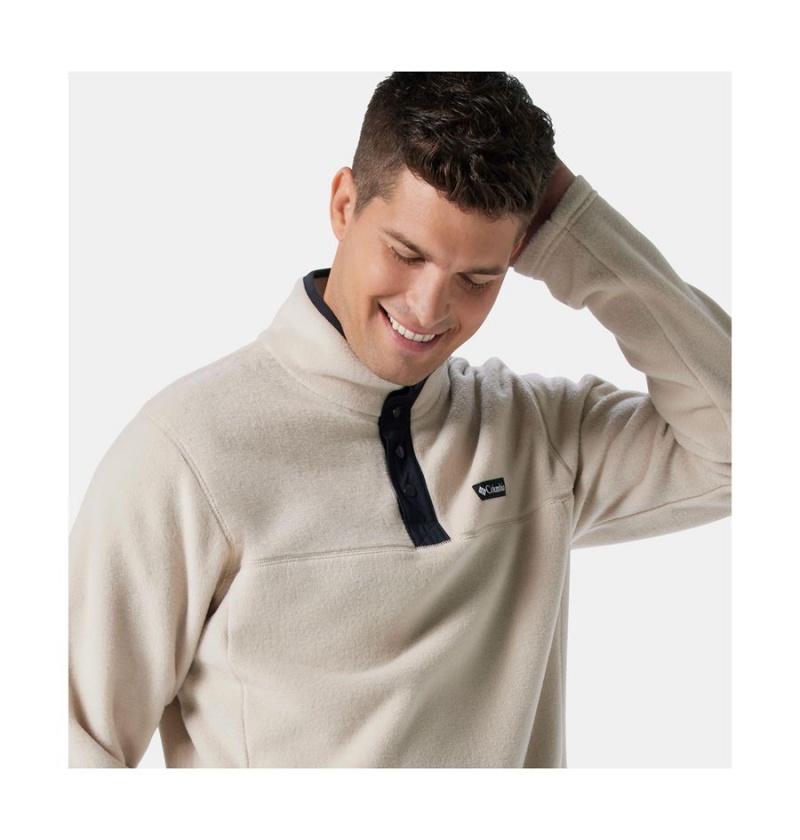 Khaki Men's Columbia Steens Mountain Half Snap Fleece Pullover | XZBSY-8697