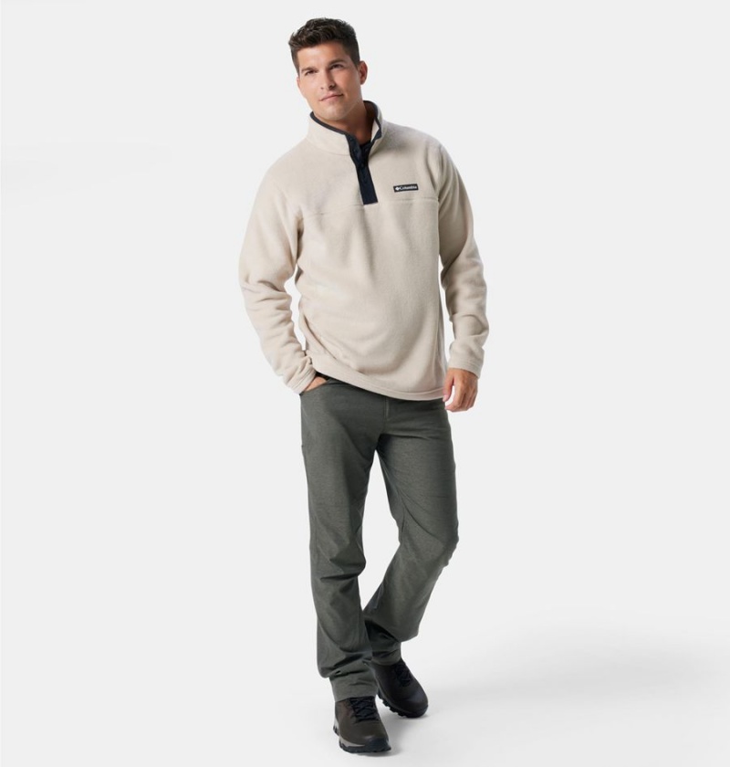 Khaki Men's Columbia Steens Mountain Half Snap Fleece Pullover | XZBSY-8697