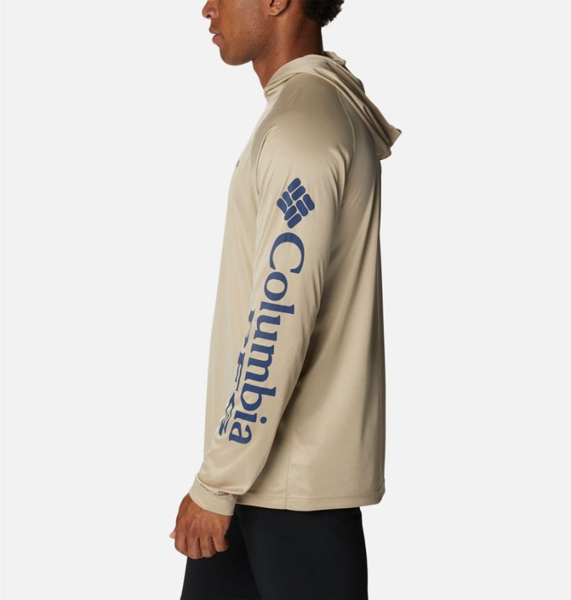 Khaki Men's Columbia Terminal Tackle Heather Hoodie | CQRIS-0769