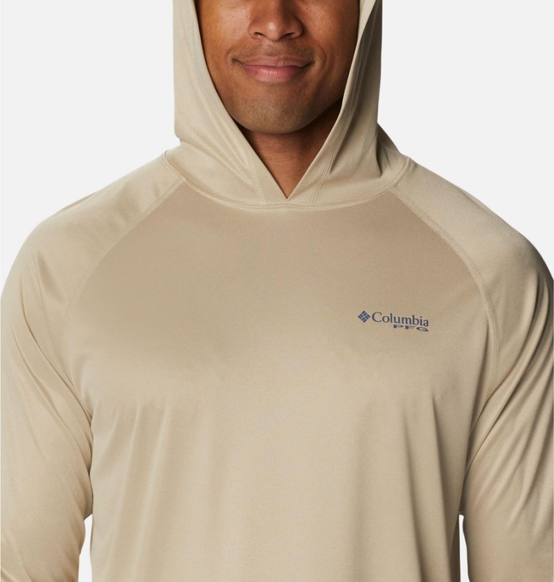 Khaki Men's Columbia Terminal Tackle Heather Hoodie | CQRIS-0769