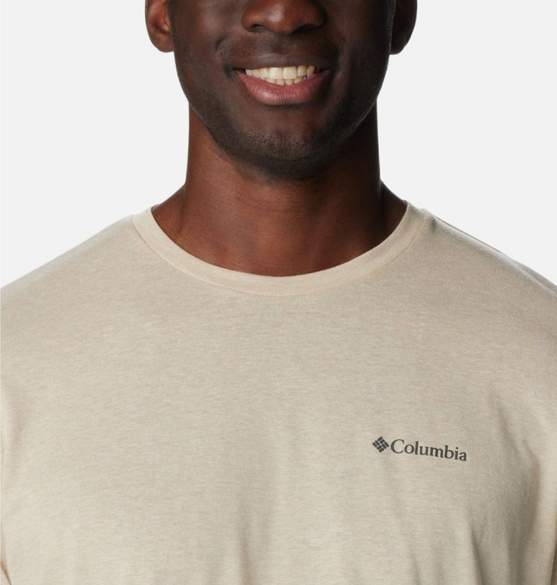 Khaki Men's Columbia Thistletown Hills Long Sleeve Crew T-Shirt | MRCTJ-3459