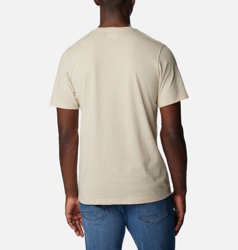 Khaki Men's Columbia Thistletown Hills Pocket T-Shirt | PWDTF-9642