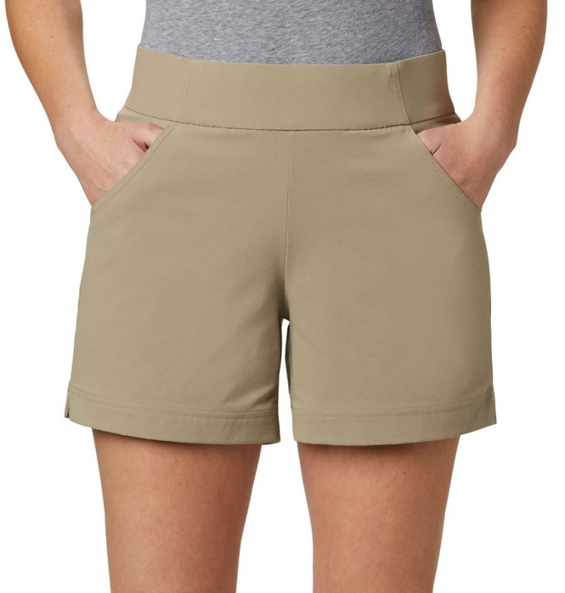 Khaki Women's Columbia Anytime Casual Shorts | GHBKO-0653