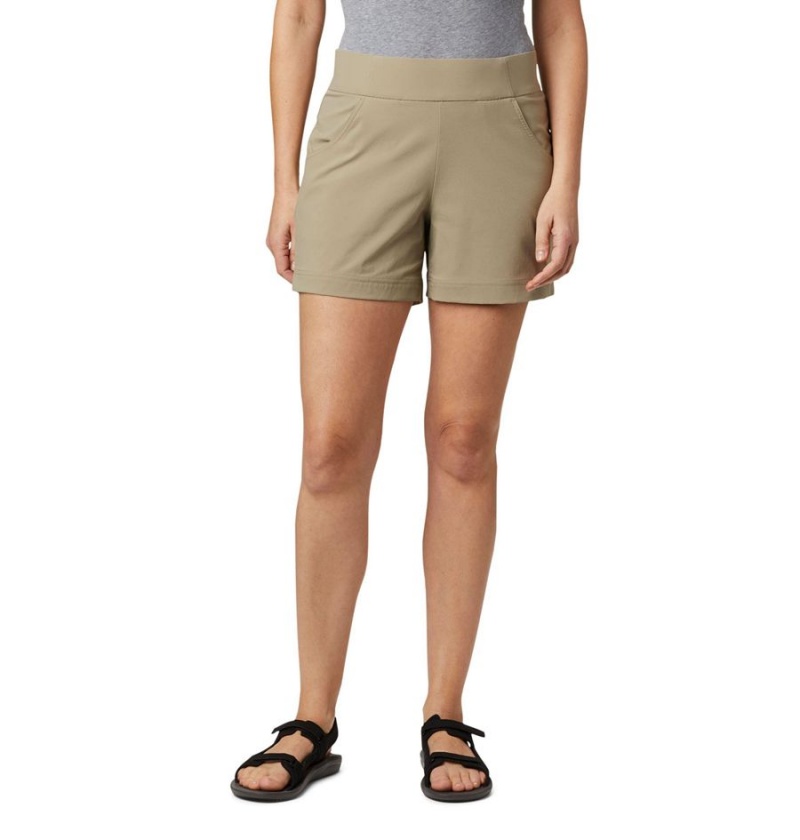 Khaki Women\'s Columbia Anytime Casual Shorts | GHBKO-0653