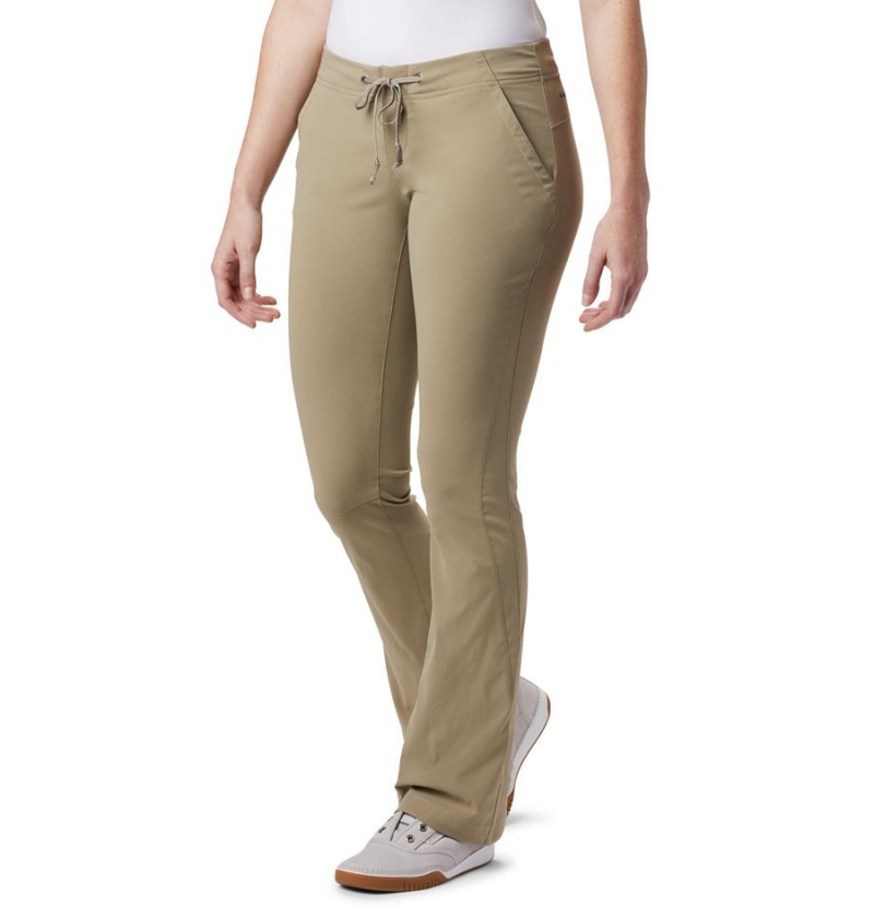 Khaki Women\'s Columbia Anytime Outdoor Boot Cut Pants | ZMTBN-8364