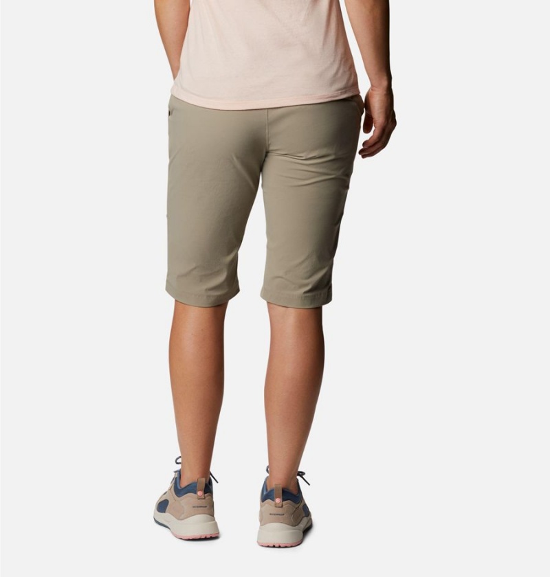 Khaki Women's Columbia Anytime Outdoor Long Shorts | SMWOR-9812