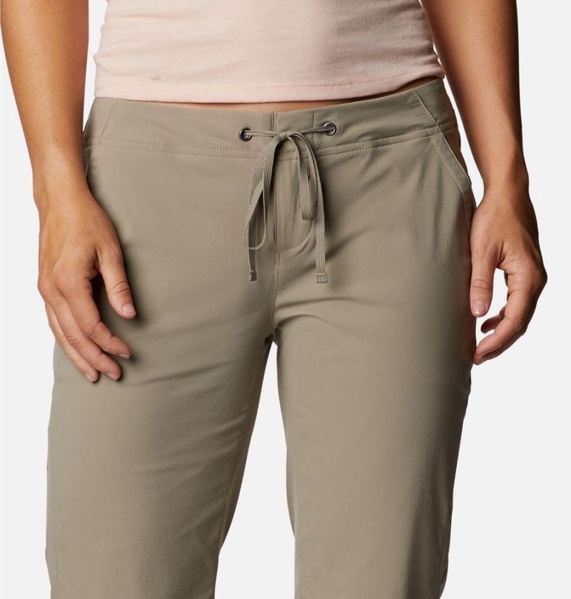 Khaki Women's Columbia Anytime Outdoor Long Shorts | SMWOR-9812