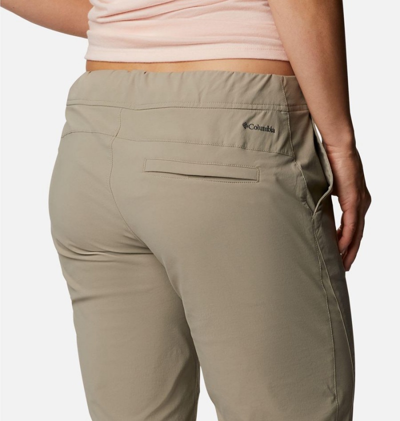 Khaki Women's Columbia Anytime Outdoor Long Shorts | SMWOR-9812