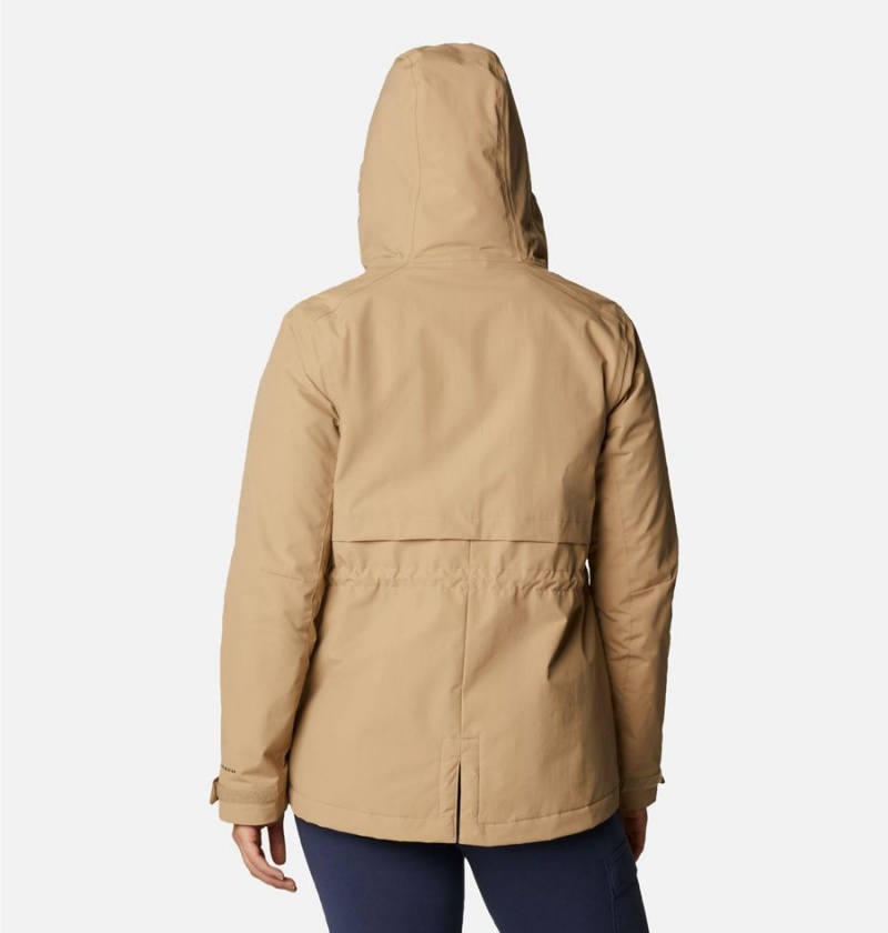 Khaki Women's Columbia Hadley Trail Rain Jacket | EFLGA-6238