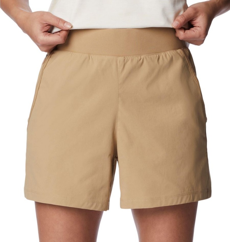 Khaki Women's Columbia Leslie Falls Shorts | WZLMG-1263