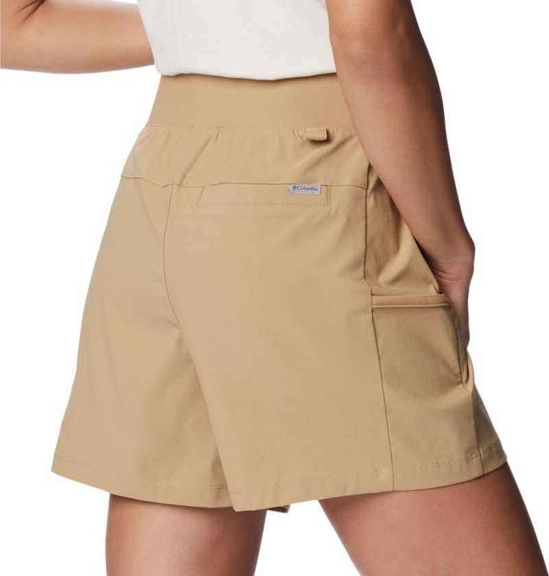 Khaki Women's Columbia Leslie Falls Shorts | WZLMG-1263