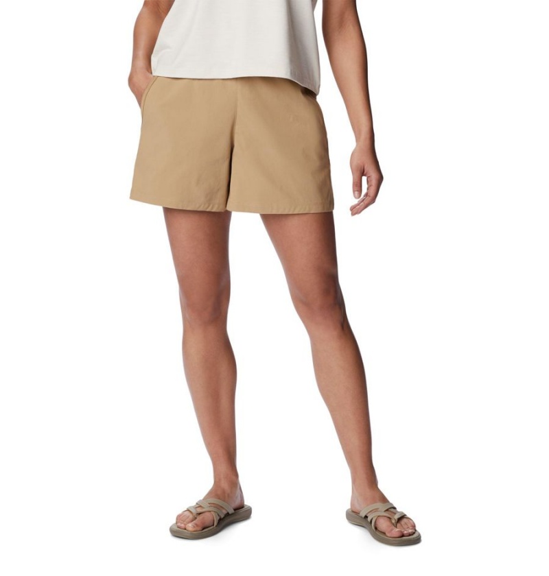 Khaki Women\'s Columbia Leslie Falls Shorts | WZLMG-1263