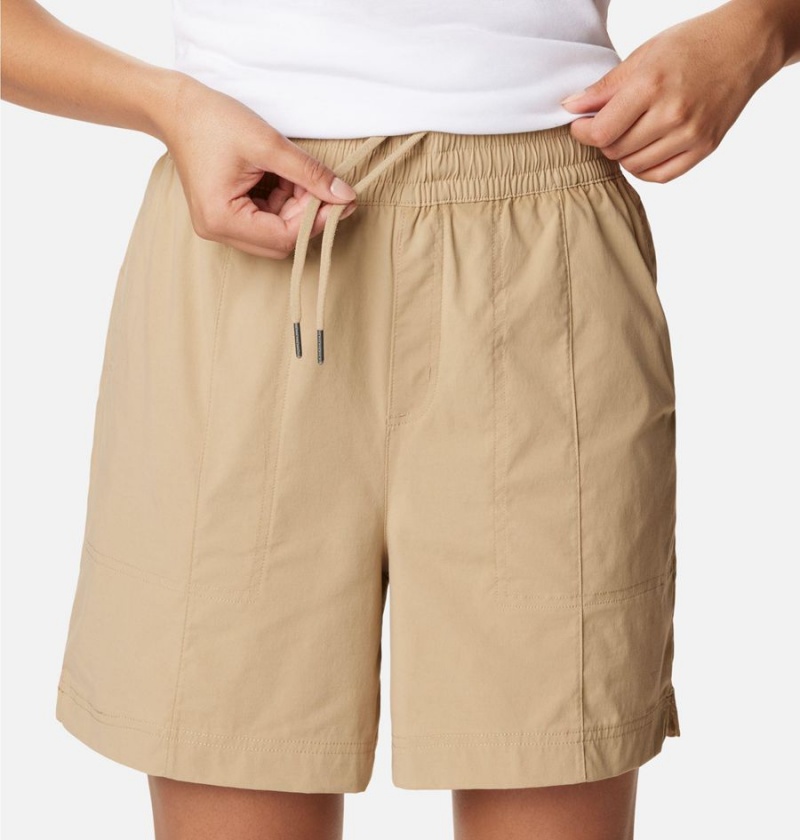 Khaki Women's Columbia Magnolia Springs Pull On Shorts | CHWAJ-8630