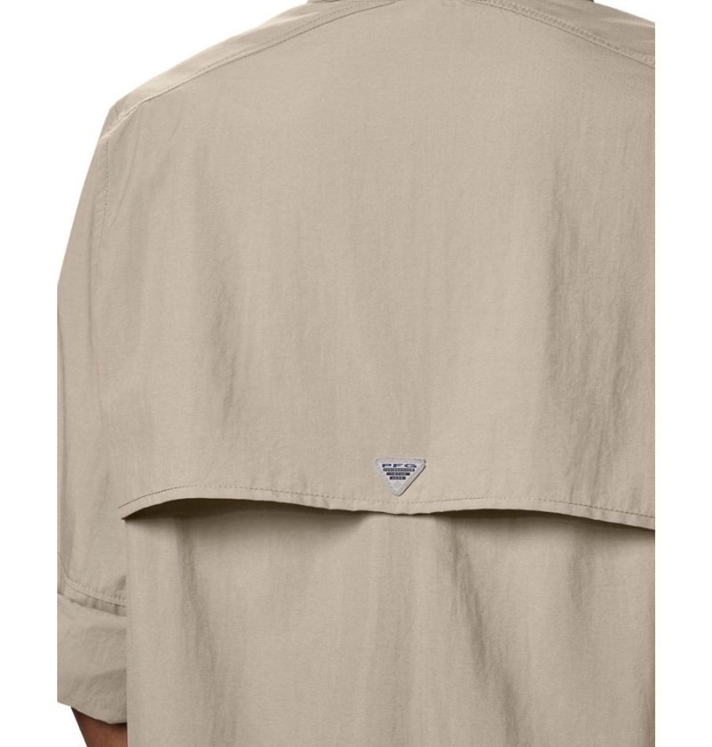 Khaki Women's Columbia PFG Bahama Long Sleeve Shirt | KJFDC-4302