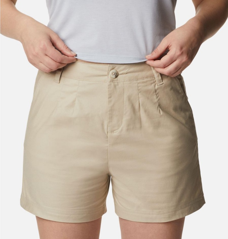 Khaki Women's Columbia PFG Sun Drifter Chino Shorts | FCRTG-2873