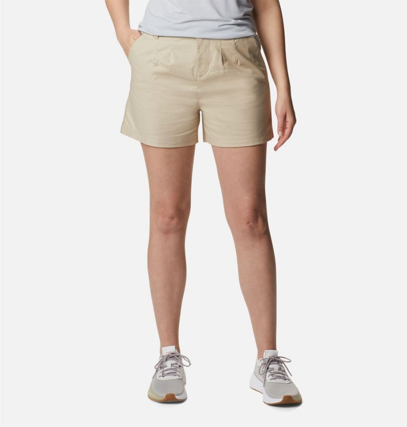 Khaki Women\'s Columbia PFG Sun Drifter Chino Shorts | FCRTG-2873