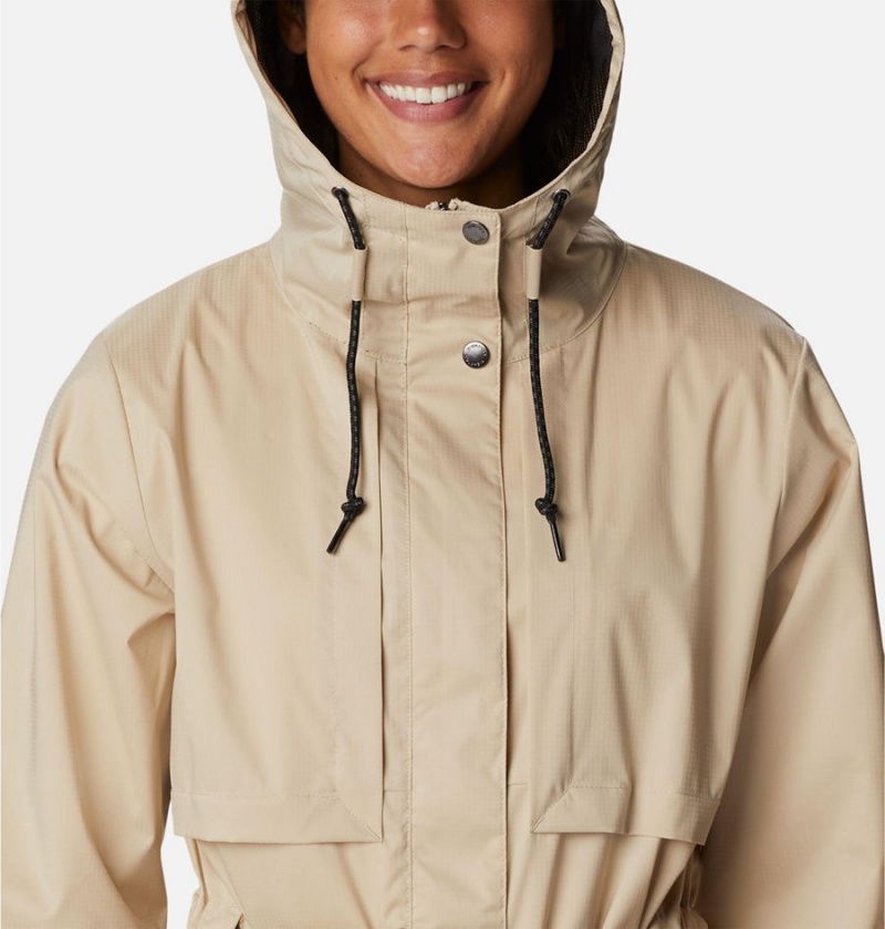 Khaki Women's Columbia Pardon My Trench Rain Jacket | SIXMD-3402