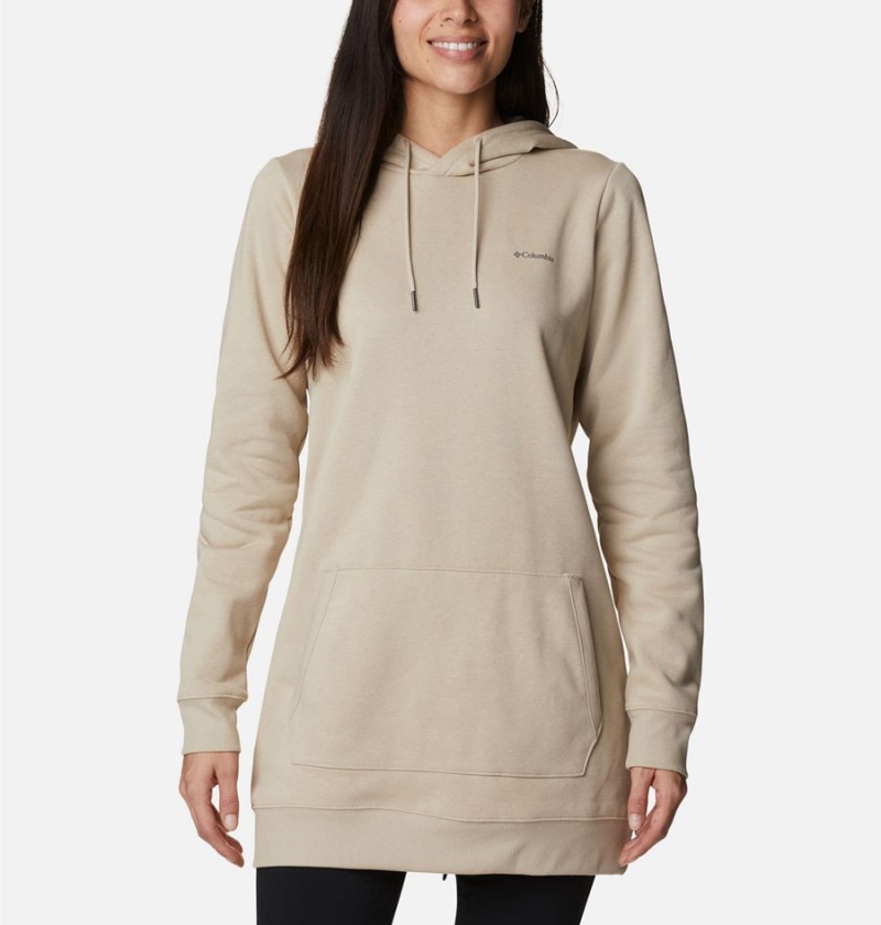 Khaki Women\'s Columbia Rush Valley Long Hoodie | HYDBV-9163