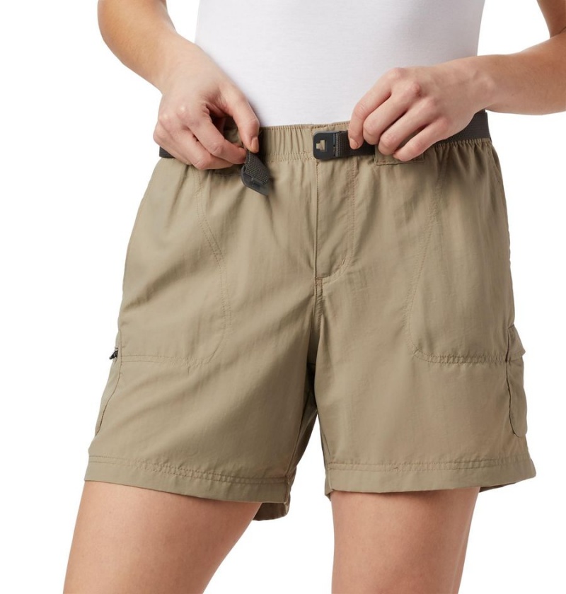 Khaki Women's Columbia Sandy River Cargo Shorts | WIOFC-4372