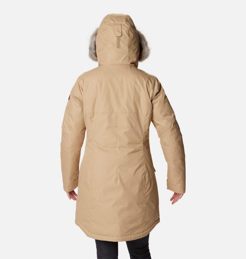 Khaki Women's Columbia Suttle Mountain Long Insulated Coats | DYAFM-3279