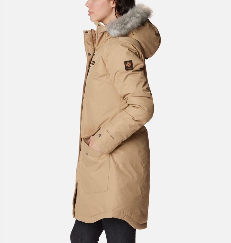 Khaki Women's Columbia Suttle Mountain Long Insulated Coats | DYAFM-3279