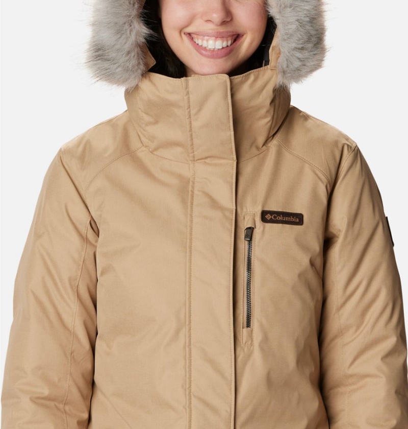 Khaki Women's Columbia Suttle Mountain Long Insulated Coats | DYAFM-3279