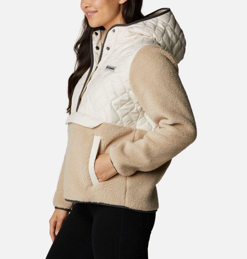 Khaki Women's Columbia Sweet View Hooded Fleece Pullover | LUTIF-7043