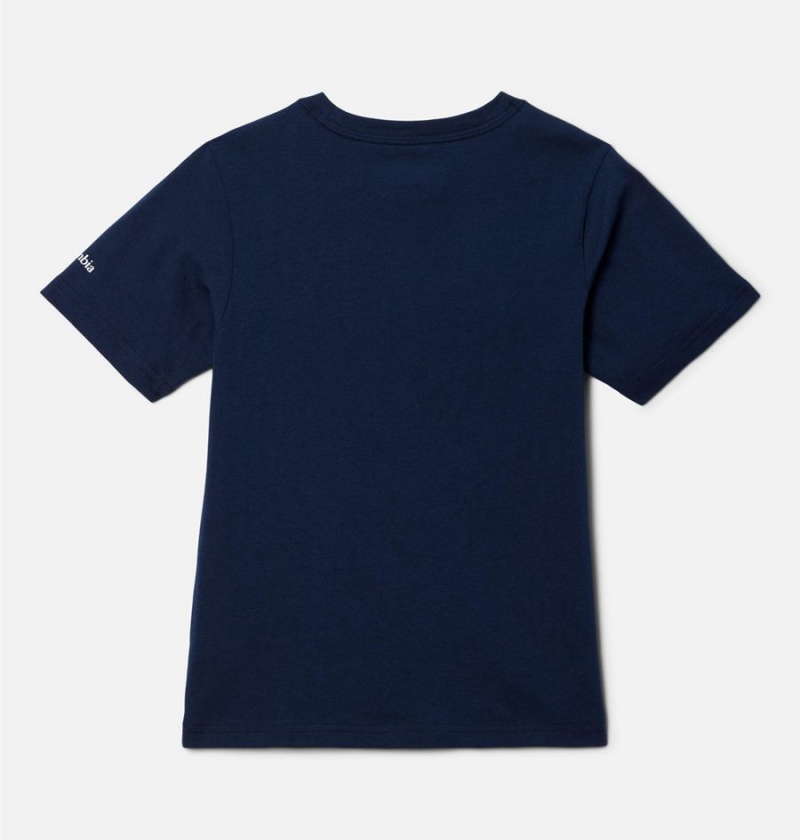 Navy Kids' Columbia Basin Ridge Short Sleeve Graphic T-Shirt | XAIVT-1046