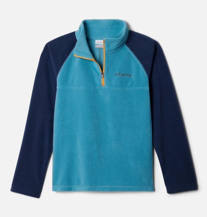 Navy Kids\' Columbia Glacial Quarter Zip Pullover Fleece | IXWPC-8479