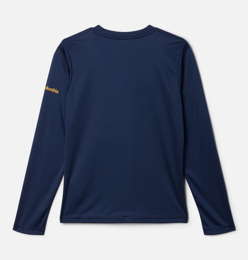 Navy Kids' Columbia Grizzly Peak Long Sleeve Graphic T-Shirt | KNJVE-6507