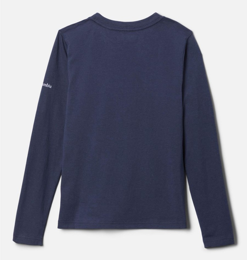 Navy Kids' Columbia Hazeldel Hill Long Sleeve Graphic T-Shirt | FGBQL-6240