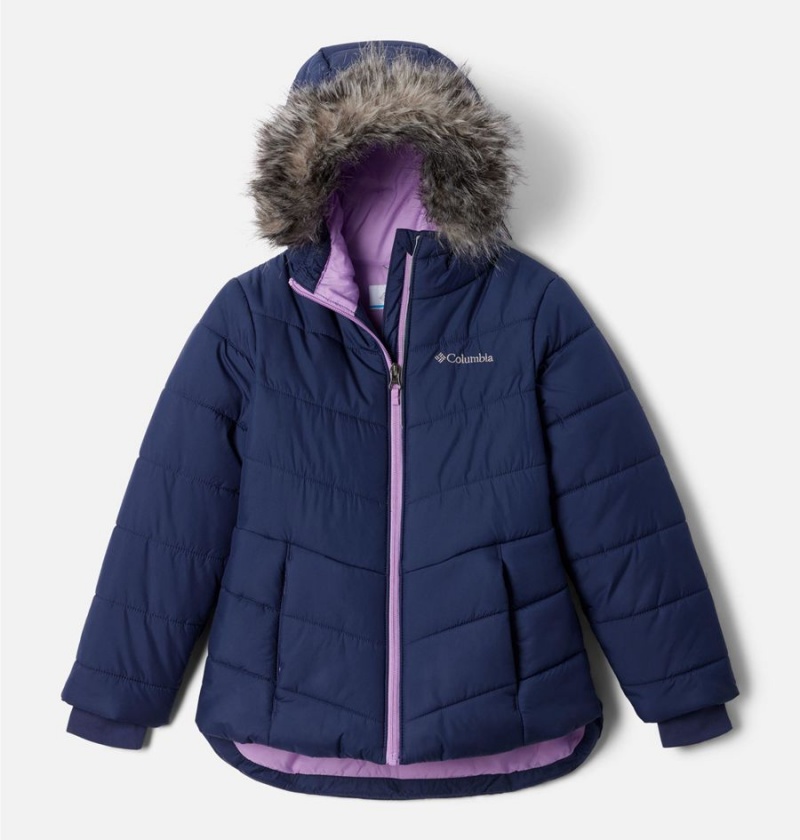 Navy Kids\' Columbia Katelyn Crest II Hooded Jacket | MDLZB-4653