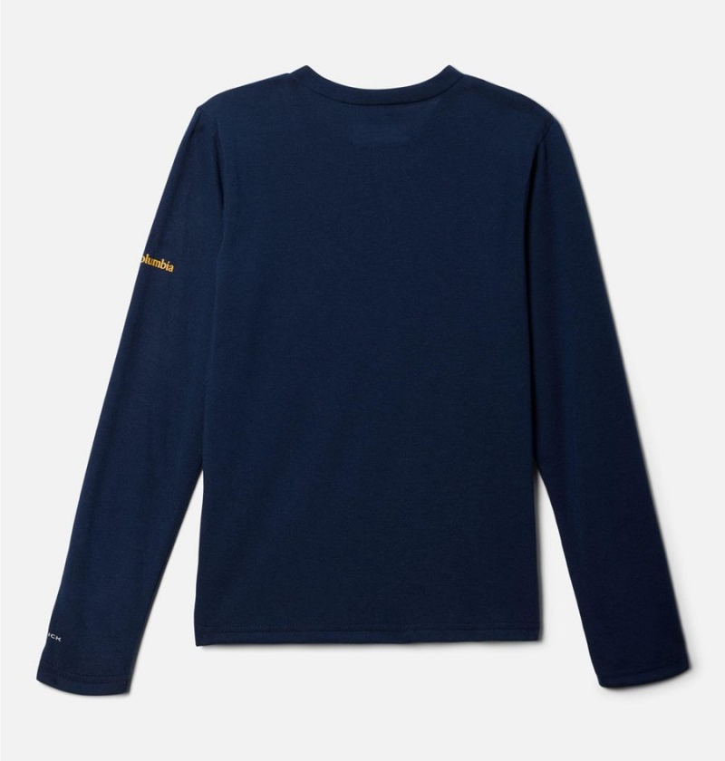 Navy Kids' Columbia La Poudre Pass Long Sleeve T-Shirt | UMWPT-8213