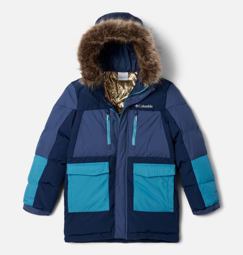 Navy Kids\' Columbia Marquam Peak Fusion Insulated Parka Jacket | XFWHS-1246