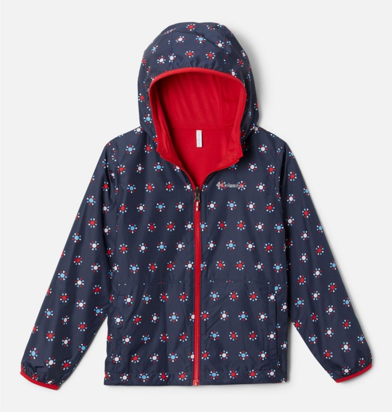 Navy Kids\' Columbia Pixel Grabber Reversible Jacket | DGUEA-6940