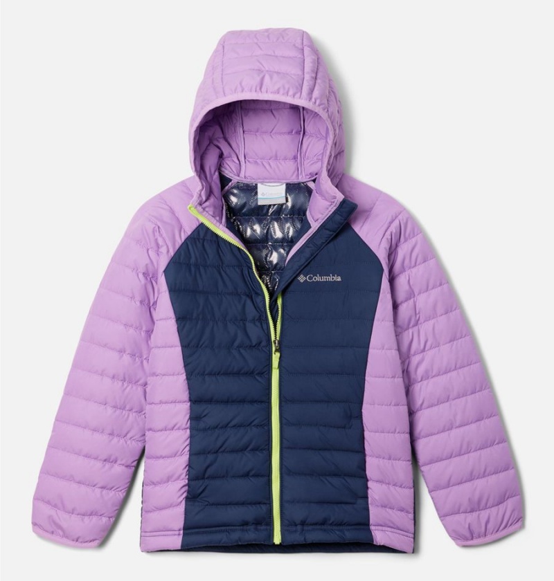 Navy Kids\' Columbia Powder Lite Hooded Jacket | GSWAR-1037