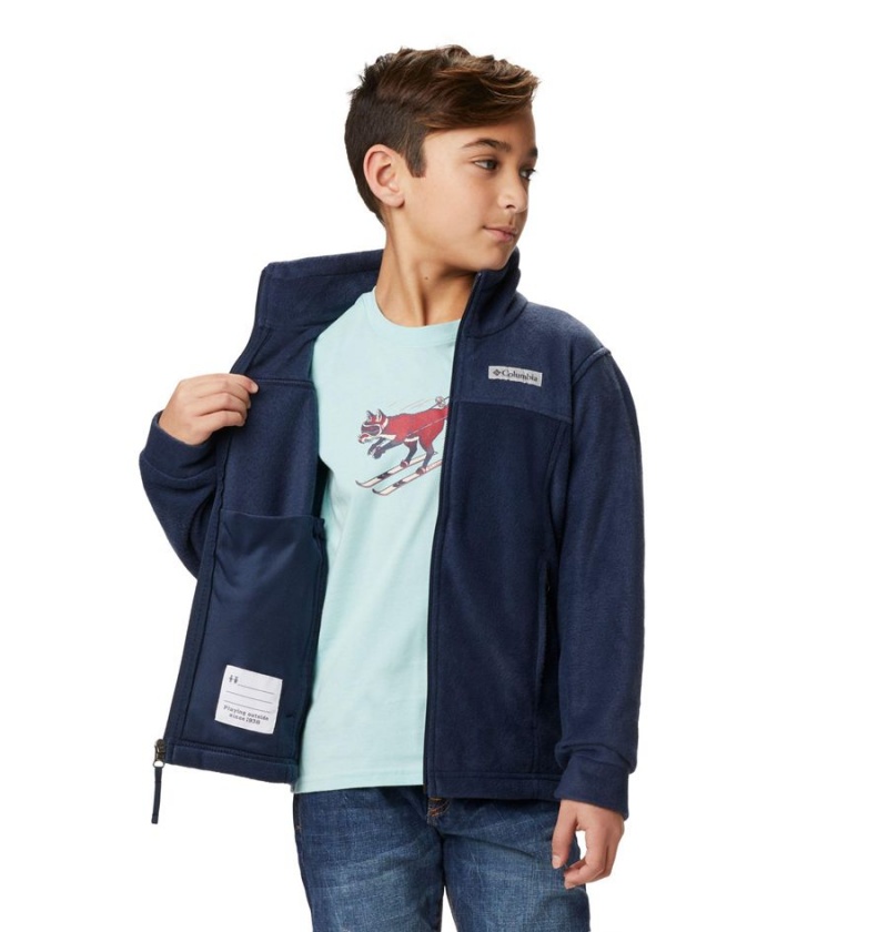 Navy Kids' Columbia Steens Mountain II Fleece Jacket | SQFAW-5738