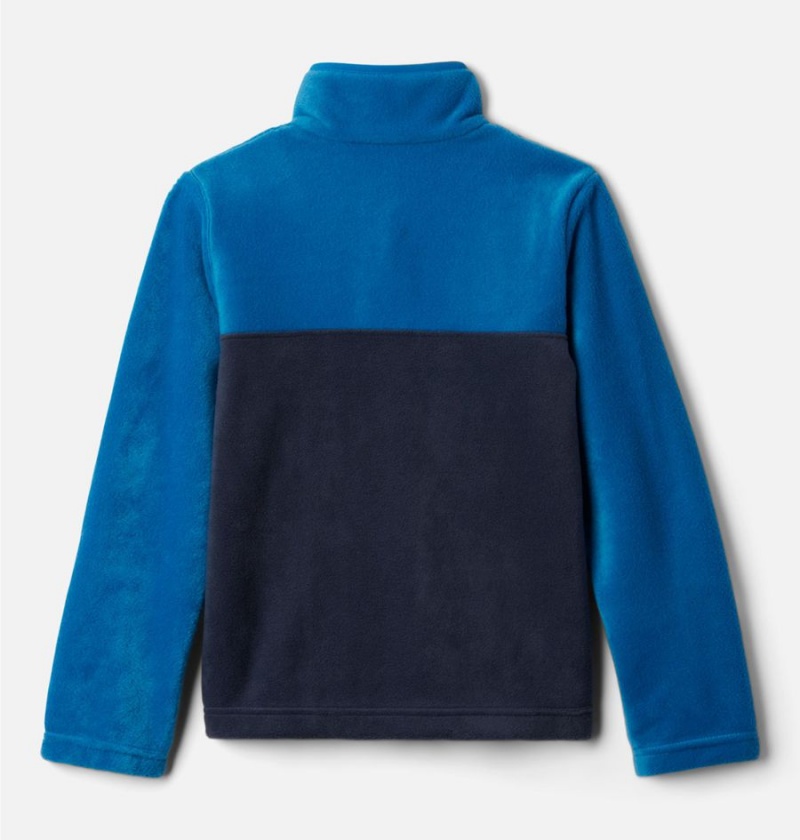 Navy Kids' Columbia Steens Mountain Quarter Snap Pull-Over Fleece | QFRDT-1806